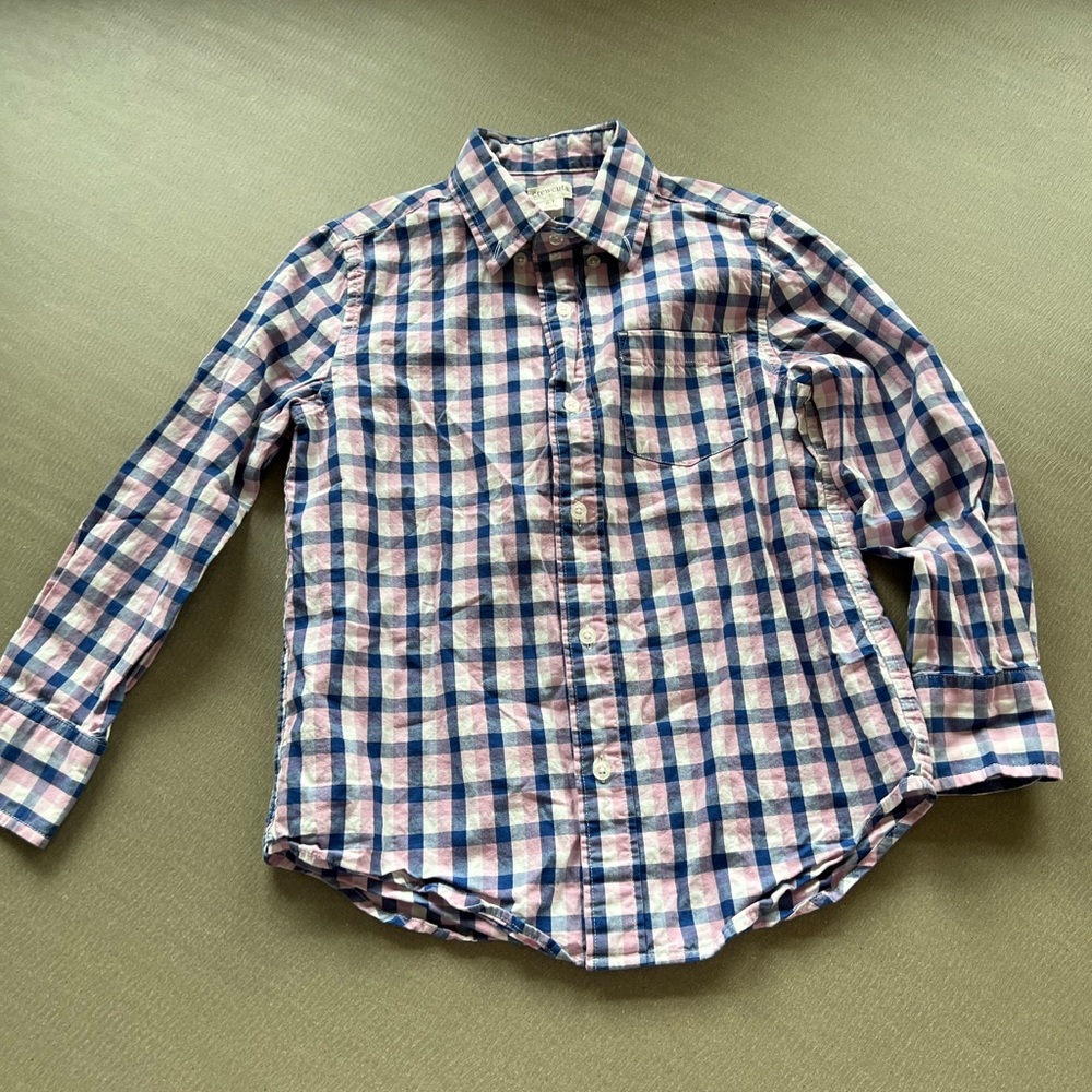 J Crew crewcuts plaid button down shirt size youth 6-7